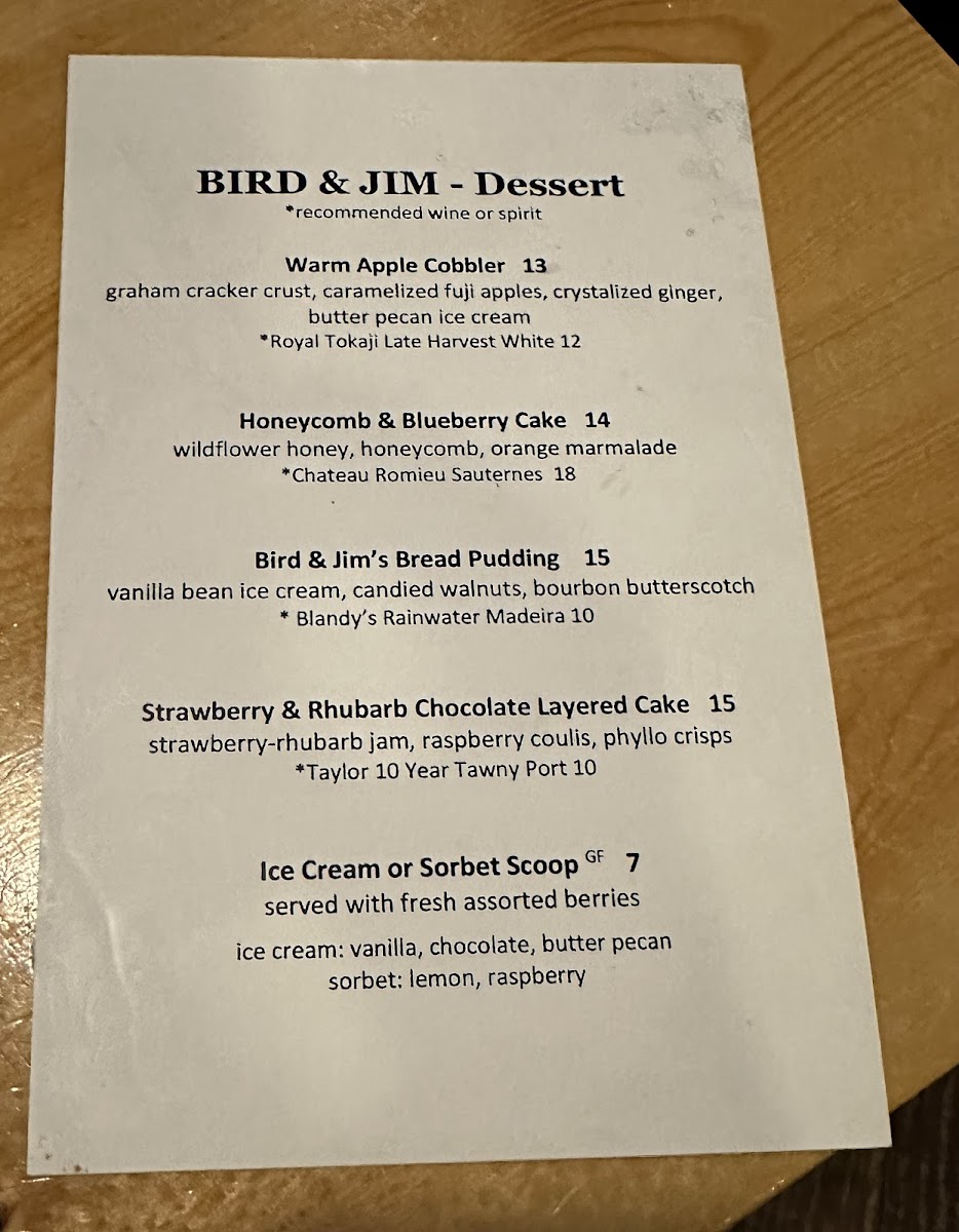 Bird & Jim Menu - Image 6